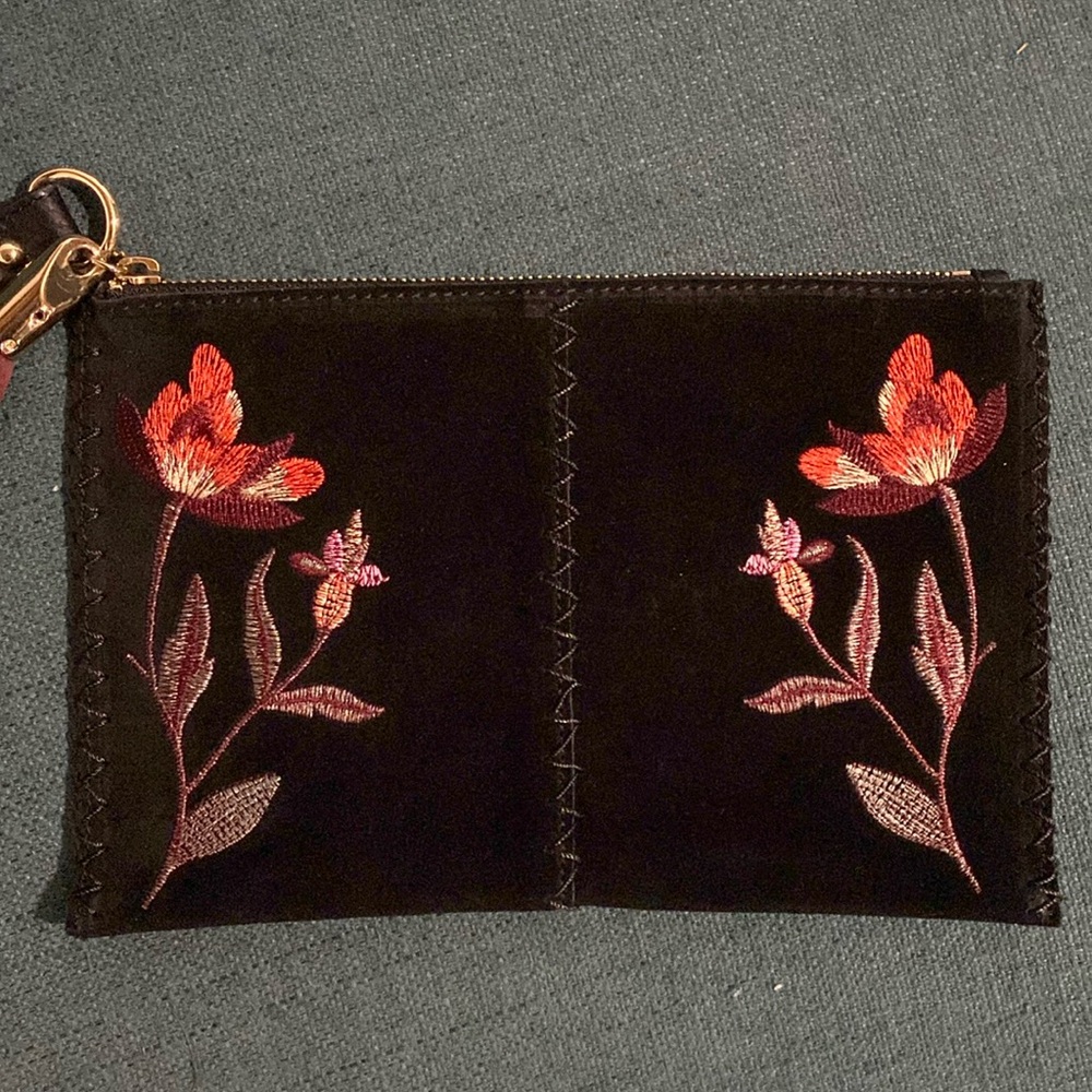 INC wristlet with embroidered flowers